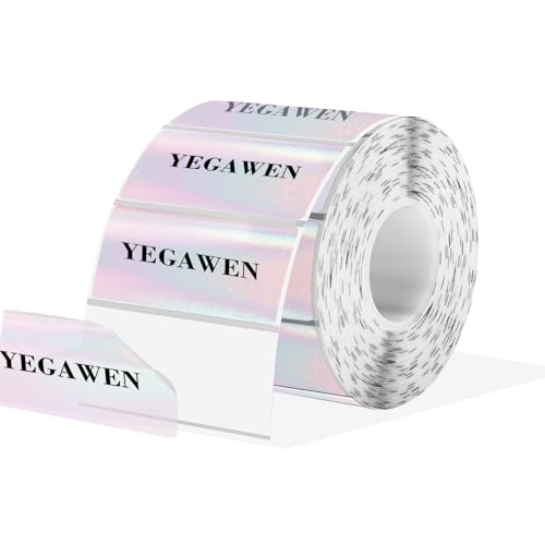 Transparent Clear Thermal Label Stickers, 2 x 1 Inch Printable Transparent Stickers, Holographic Pink Direct Clear Thermal Labels, Perforation Line Design- 200 Sheets - color: Transparent Pink, size: 2"x 1"