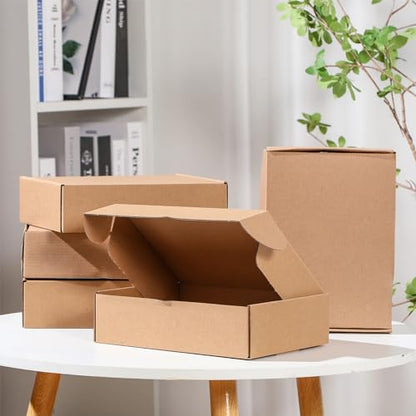 Qilery 100 Pcs 9.06x6.3x2.36'' Shipping Boxes Corrugated - size: 9.06 x 6.3 x 2.36 inches