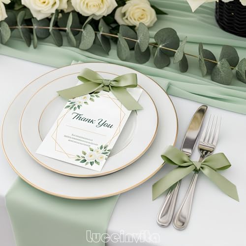 3.5" Sage Green Satin Ribbon Bows (50 Packs) - color: Sage Green, size: 3.5 Inch - 50pcs
