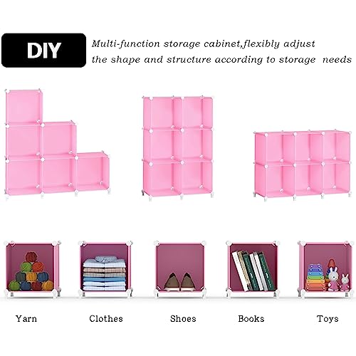 AWTATOS Cube Storage Organizer, Closet Organizers, 6 Cube Shelf, Pink - color: Pink