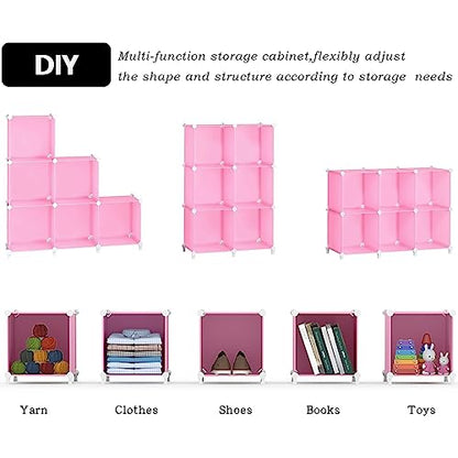 AWTATOS Cube Storage Organizer, Closet Organizers, 6 Cube Shelf, Pink - color: Pink