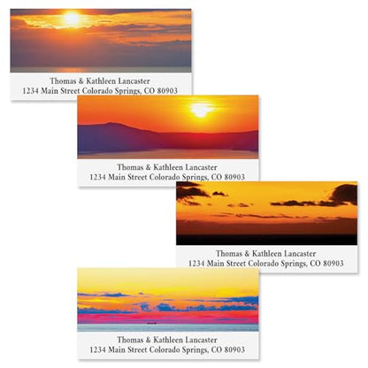 Sea Sunset Personalized Address Labels - Set of 144 (4 Designs), Self-Adhesive, Flat-Sheet Labels, By Colorful Images - style: Sea Sunset