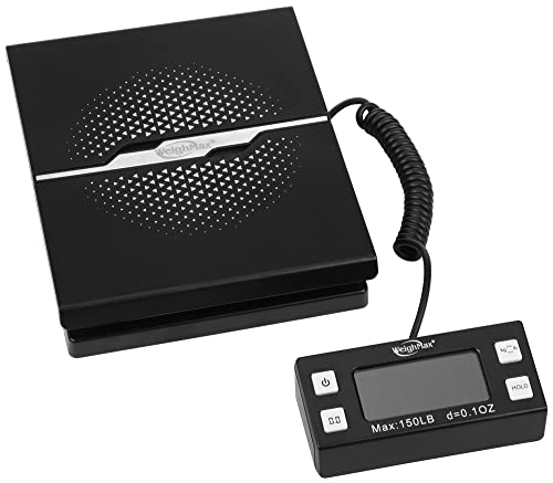 Weighmax W-8809 150lbs x 0.1oz Digital Shipping and Postal Scale with Extended Display, Black, Batteries and Ac Adapter Included, W-8809-150 Black - color: Black
