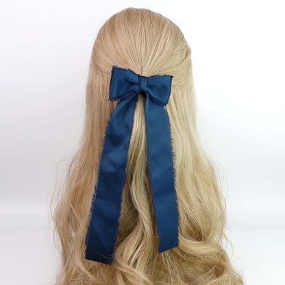 Silk Satin Ribbon 1-1/2 Inch x 30 Yards Ivory & Light & Navy Blue - color: Ivory& Light Blue& Navy Blue