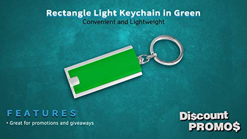 DISCOUNT PROMOS 10 Flashlight Keychains Pack - Rectangle, Plastic - Green - color: Green, size: 10 keychains