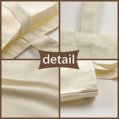 OKBA 10-Pack Blank Reusable Grocery Shopping Cloth Bags canvas tote bags Bulk DIY custom - color: Canvas Bags