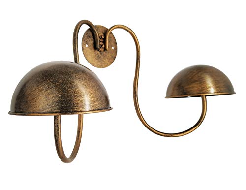 Owlgift Modern Metal Wall Mounted Entryway Retail Hat Rack/Wig Display Stand w/ 2 Circular Hat Hooks, Bronze - color: Bronze New
