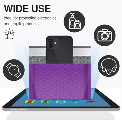 UCGOU Bubble Mailers 5x8.6" Usable Size 5x7" Padded Envelope Purple 50 Pack - color: Purple, size: 5x8.6" 50PC