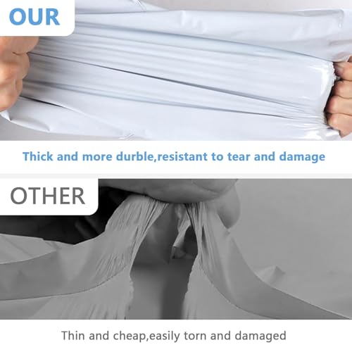 10Pack 17.7x22" White Poly Mailers - Self Sealing, Waterproof & Tear-Resistant Shipping Envelopes for E-Commerce, Clothing, Books & Small Business - color: White, size: 17.7''x22'' (10pcs)