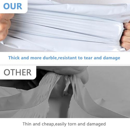 10Pack 17.7x22" White Poly Mailers - Self Sealing, Waterproof & Tear-Resistant Shipping Envelopes for E-Commerce, Clothing, Books & Small Business - color: White, size: 17.7''x22'' (10pcs)