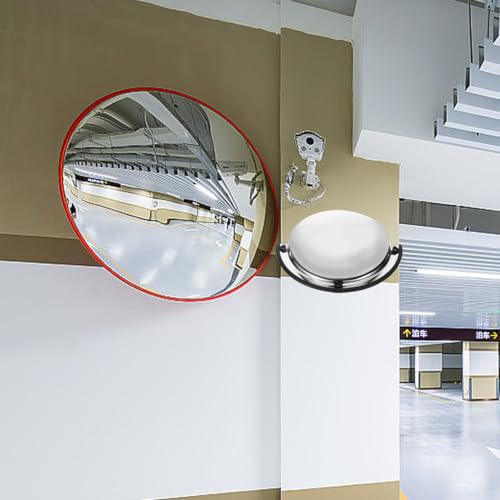 12 Inch Convex Mirror Security Mirror for Garage Driveway Supermarket Warehouse Blind Spot Safety for Traffic and Parking Assist