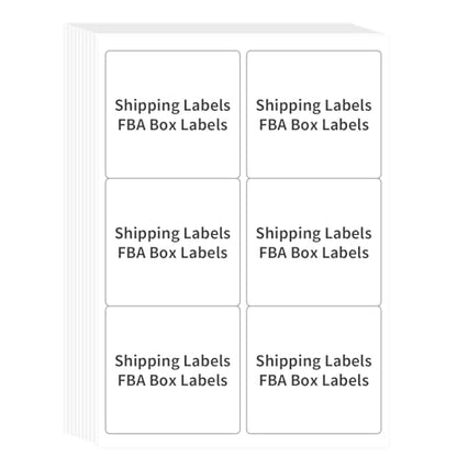 FungLam Printable Sticker Paper, 3-1/3" x 4" Shipping Address Labels 600 Blank Mailing Labels for Laser & Inkjet Printers, 6 per Page Label Stickers, 100 Sheets - size: 100 Sheets / 600 Labels