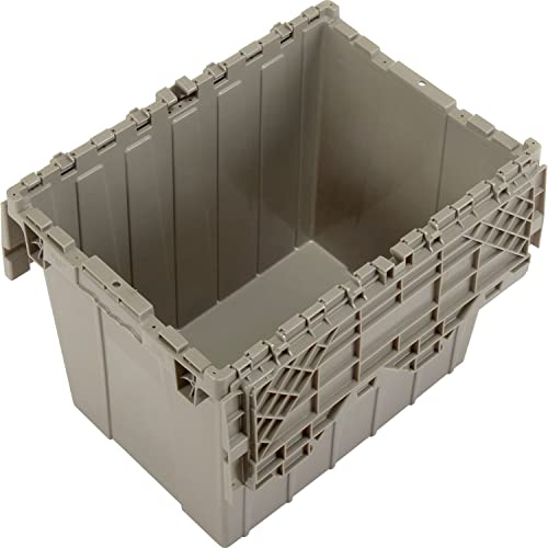 Global Industrial Distribution Container With Hinged Lid, 21-7/8x15-1/4x17-1/4, Gray - color: Gray