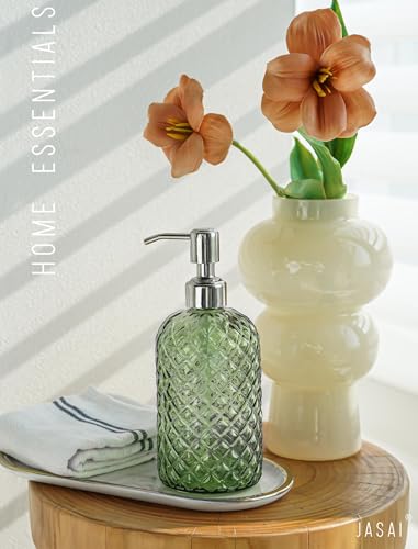 JASAI 18Oz Tea Green Soap Dispenser with Rust Proof Pump - color: Green