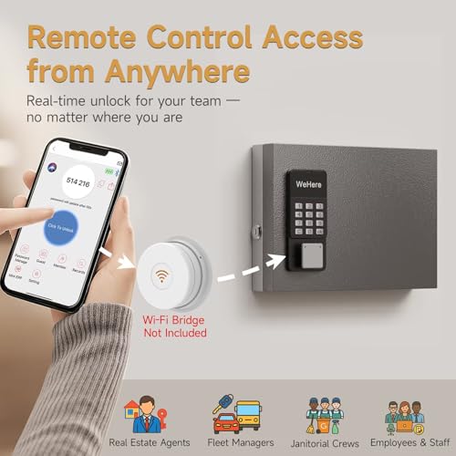 16 Key Lock Box Smart Key Organier Cabinet with Keypad & App for Office - size: 2.3inx11.3inx8.3in