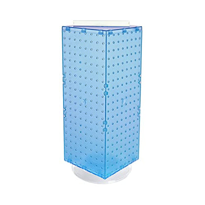 Azar Displays 703385-BLU Four-Sided Revolving 8”W X 20”H Pegboard Counter Display, Blue - color: Blue, style: Pegboard Only