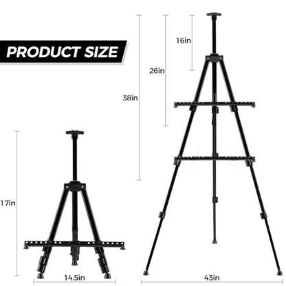 RRFTOK 6 Pack 17-66 Inch Art Easel Stand for Painting and Sign, Black - style: 66B 6-Pack