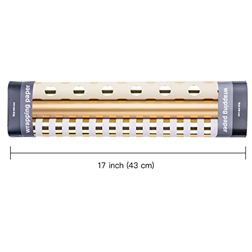 WRAPAHOLIC Gold Wrapping Paper Roll - Mini Roll - 3 Rolls - 17 Inch X 120 Inch Per Roll - Gold Foil Birthday Wrapping Paper for Wedding, Christmas, Party, Baby Shower - color: Gold Foil - Stripe/Polka Dot/Solid Gold