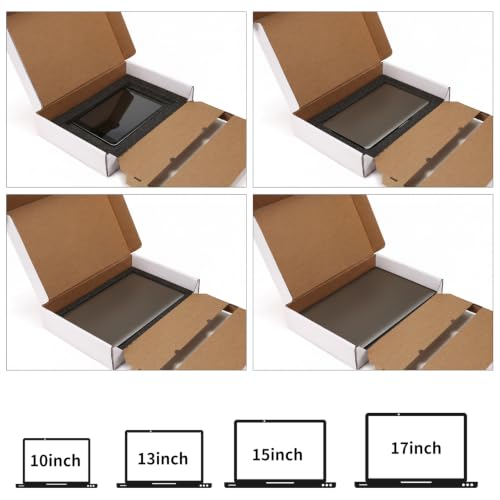 CRUGLA 1 Pack Laptop Shipping Box with Cushioned Foam, Fits Most Sizes - color: White