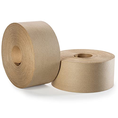 IDL Packaging 3" x 375' Water-Activated Kraft Gummed Tape, 70lb (2-Pack) - color: Brown, 70 lbs