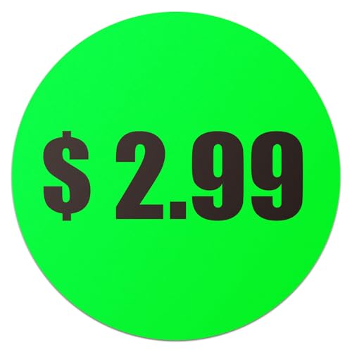 $2.99 Preprinted Price Stickers, 1.5 Inch Round, 300 Labels - color: 2.99, size: 1 Pack