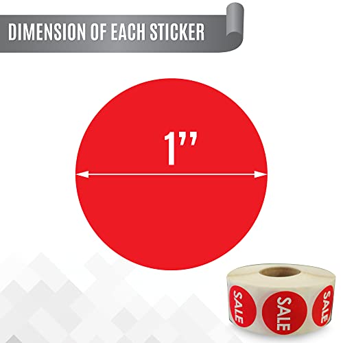 1000 Stickers Roll Paid Permanent 1 Inch Round Label Sticker - style: Paid