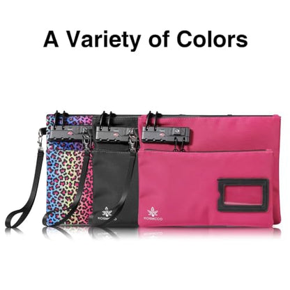 KOSMCCO Lockable Money Bag, Rose Red, 11x8.6 Inch - color: Rose Red