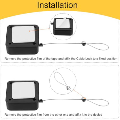 MECCANIXITY 3.3ft Retractable Cable Lock w/Latch Remote Control Black 4pcs - color: Black, size: 3.3ft