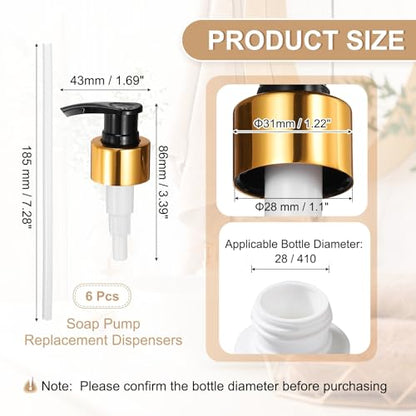 uxcell Soap Dispenser Pump Heads Silver/White 6 Pcs Pcs - color: Silver/White, size: 28/410