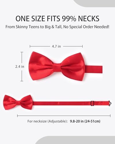 AWAYTR Bow Ties for Men - Pre-Tied Adjustable Tuxedo Style for Wedding - color: Purplish Red