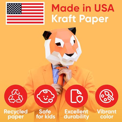 9" x 1200" USA-Made Orange Kraft Paper Roll, 45 Lbs/66 GSM Thickness - color: Orange, style: 1 Roll - 1 Color