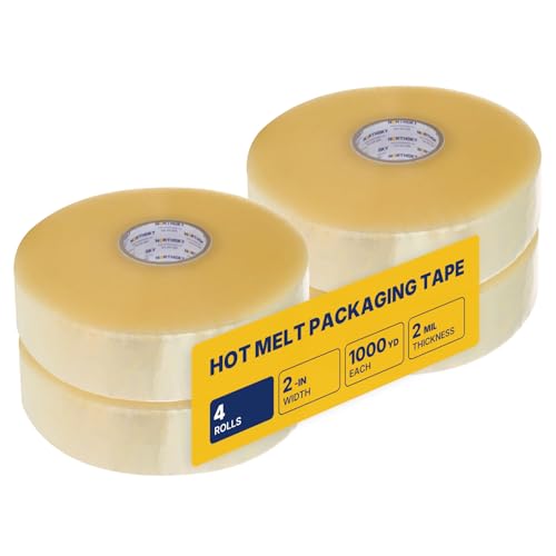 NORTHSKY Bulk Packing Tape, 4 Rolls Clear Packing Tape 2 Inch Wide x 1000 Yards Each, 2 Mil Heavy Duty Shipping Tape, Packaging Tape for Boxes, Carton Sealing, Moving, Warehouse, Storage, Shipping - size: 2 inches x 2 mil