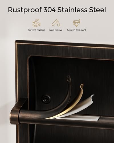 Recessed Toilet Paper Holder Wall Mounted Oil Rubbed Bronze - color: Oil Rubbed Bronze