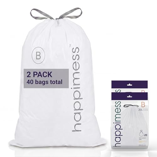 happimess 20-Count Unscented 5.3 Gal Trash Bags, White, Pack of 2 - color: White, size: 40 Count (Pack of 1)