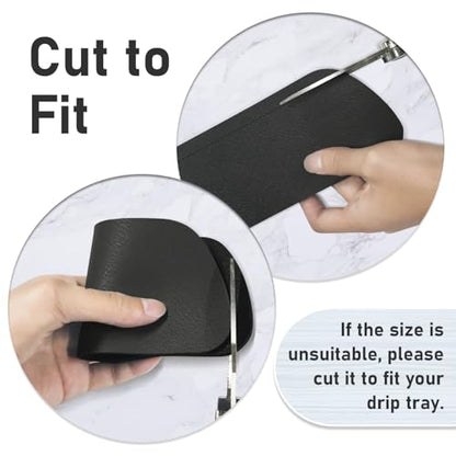 LOPNUR 2 Pack Refrigerator Drip Tray Catcher, Large 9x3.1" Trapezoid, Black - color: Black, size: Trapezoid - 9"x3.1"