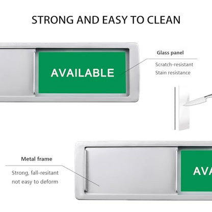 Examination in Progress/Available Sign,Exam Room Signals,Medical Door Indicator for Doctor Offices, Hospitals, Clinics, Easy Identification, Durable, Reliable Room Status Sign-7'' x 2'' - Silver - style: Examination in Progressm Available-Silver