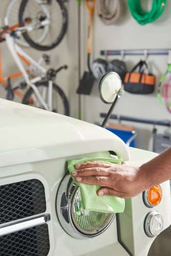Quickie Cleaning 32-Pack Microfiber Cleaning Cloth 14"x14" inch Green All-Purpose Towel/Wiper for Multi-Purpose Indoor/Outdoor Cleaning/Dusting/Polishing on Kitchen/Bathroom/Auto Surfaces - size: 14 inch x 14 inch, style: 32 Pack