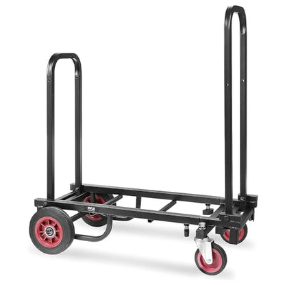 Pyle Compact Folding Adjustable Equipment Dolly - Heavy Duty Multi‑Function Convertible Cart Hand Truck/Platform Cart with Wheels - Expandable Up to 25.24" to 40.24" - 200LBS MAX Load Capacity - size: 25.24'' x 14.25''