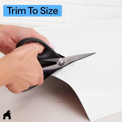 GORILLA GRIP Shelf Liner, Non-Adhesive Cabinet Liners, 17.5"x10' White - color: Bright White (Ribbed), size: 17.5" X 10'