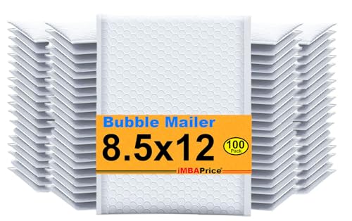 iMBAPrice 100#2 (8.5" x 12") Pure White Color SELF Seal Poly Bubble MAILERS Padded Shipping ENVELOPES (Total 100 Bags) - color: White Poly Bubble, size: 8.5"x12" Poly (100 Envelopes) Value Pack