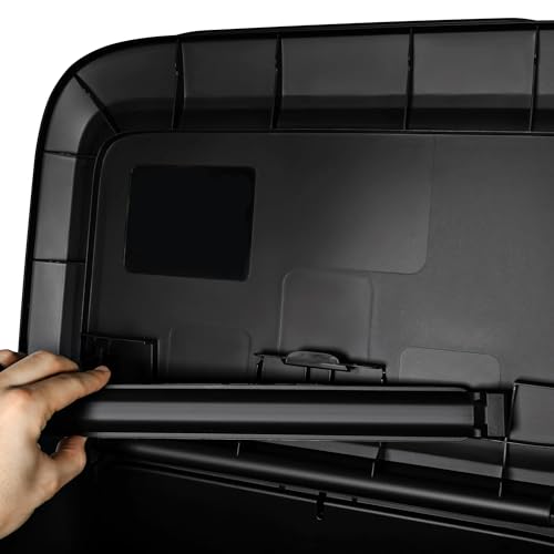 Kitchen Trash Can 20.4 Gallon, Dual Compartment Garbage & Recycling Bin with Lift Top Lid, Plastic Wastebasket for Kitchen, Office, Home - Black