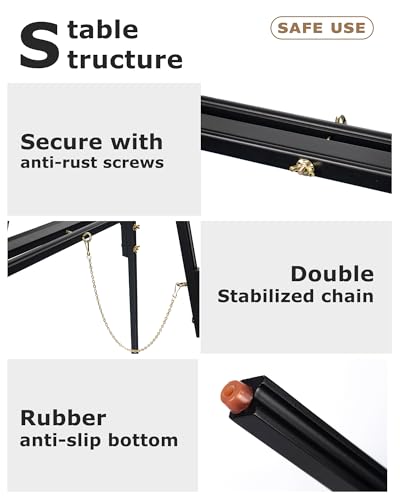 DJAR 3 Pcs 63" Adjustable Wooden Display Easel Stand for Sign - color: Black, size: 3pcs