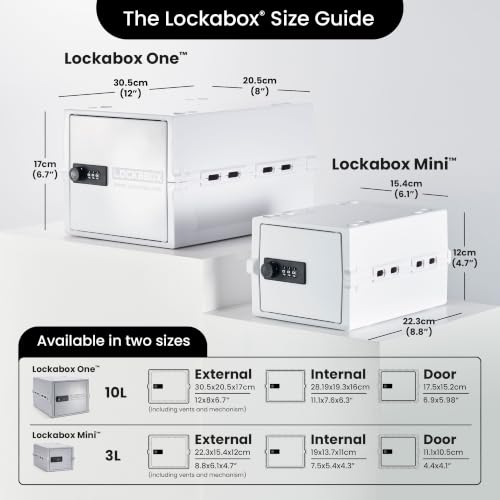 Lockabox One™ 10L Lockable Storage Box and Lock Box with Code (Opal White) - color: Opal White