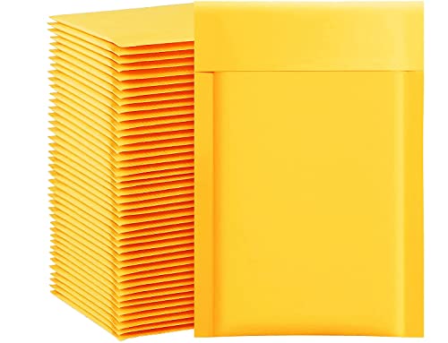 packbabol Kraft Bubble Mailers 4x8 Inch 100 Pcs,Small Self-Sealing Mail Shipping Bags,Yellow Padded Envelopes #000 - size: 4x8-100Pc