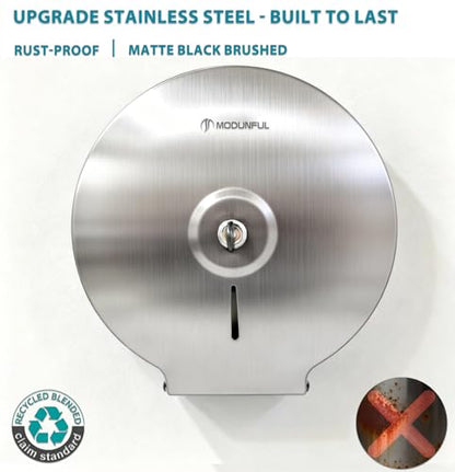 Commercial Jumbo Toilet Paper Dispenser: Wall Mount Stainless Steel 9 Inch - color: Silver