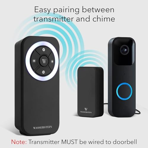 Wasserstein Doorbell Chime - Compatible with Blink Video Doorbell (1-Pack, Black) - color: Black for Blink