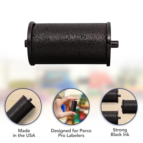 Perco Ink Roll for Perco Pro (1 and 2 Line) Price and Date Guns - Pack of 10 Replacement Inkers - Easy to Load, Premium, Clear & Bold Prints - Made in USA - size: 10 Pack