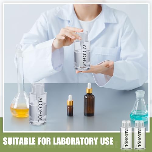 Layhit 3 Pcs 10 Oz/ 300 ml Alcohol Pump Dispenser Bottles, Push Down - color: Clear Cap + Clear Bottle, size: 10 oz