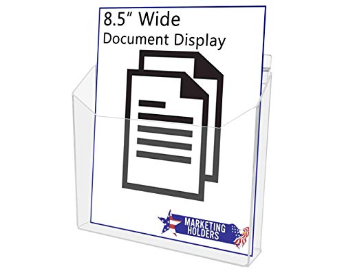 Marketing Holders Slatwall 8.5" Wide Brochure Holder for Catalogs and Magazines Clear Acrylic Space Saving Literature Display Rack in Retail Stores and Offices No Assembly Required