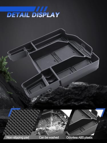 for Ram 1500 Center Console Organizer 2019-2025 2026 Dodge Ram 1500 2500 3500 Accessories Armrest Tray Middle Storage Box Insert Container Durable ABS Plastic - size: for 2019-2026 Dodge Ram